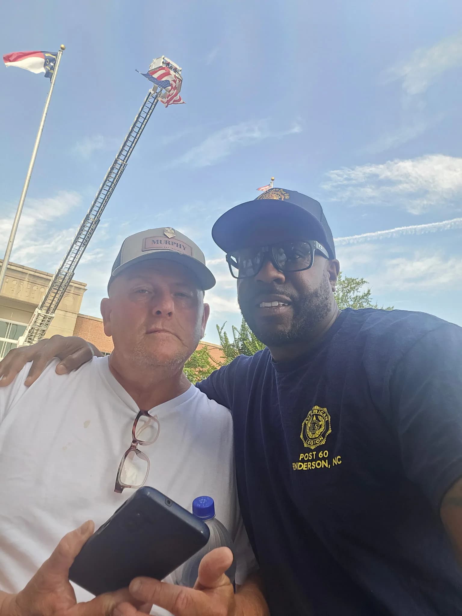 CJ Turrentine with a fellow veteran at a community event
