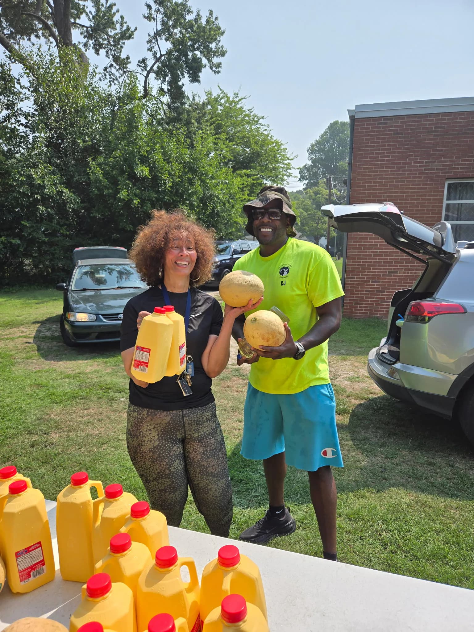 CJ Turrentine helping with food distribution at a community event